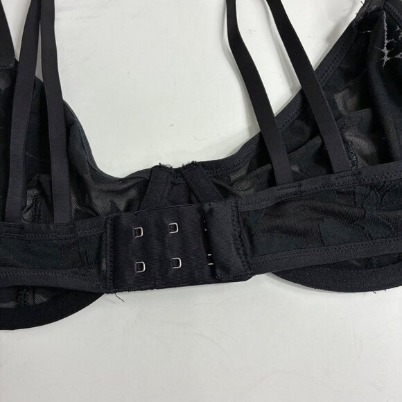 Superchill by Aerie Unlined Floral Mesh Burnout Underwired Bra 36C Minimalist - Picture 6 of 8